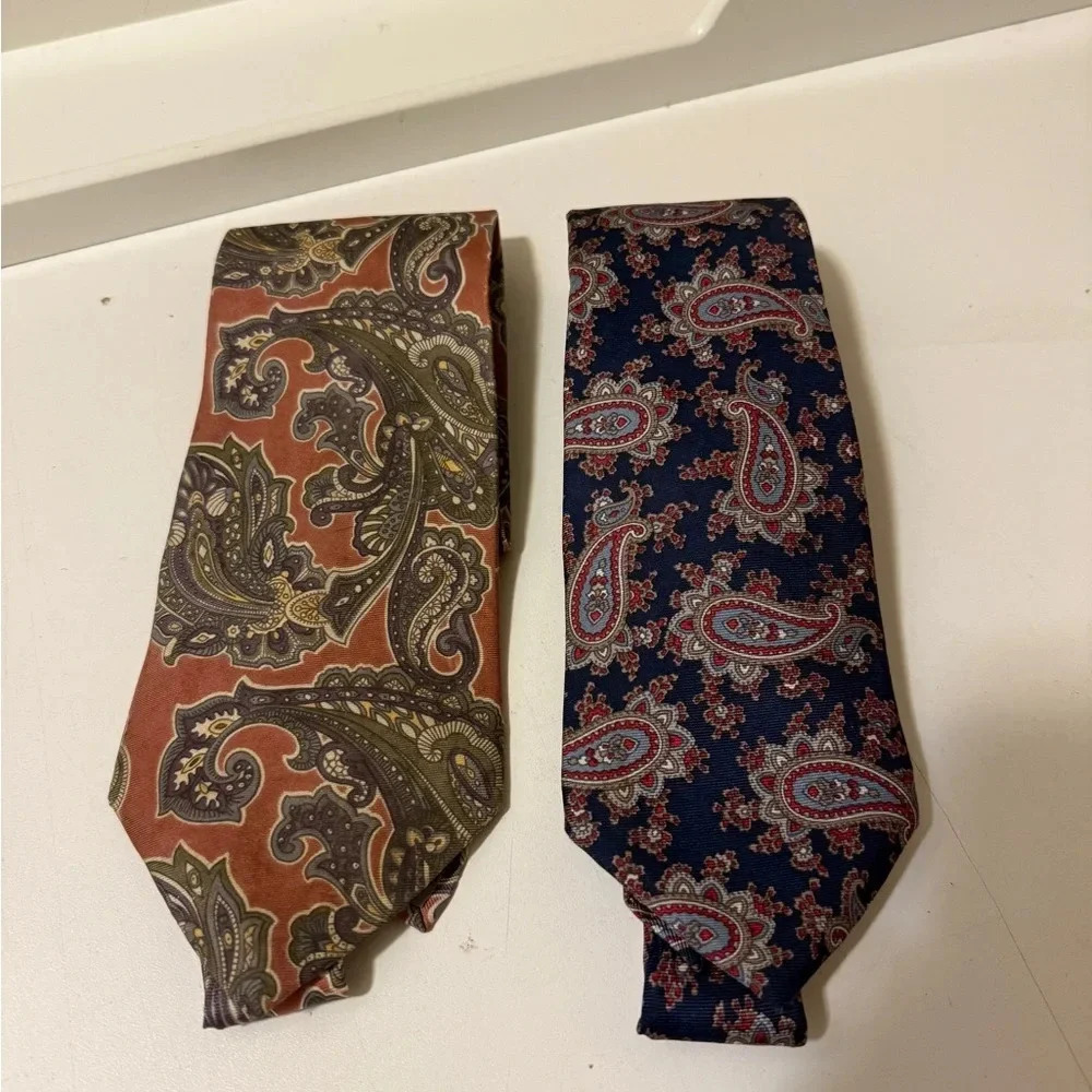 Two gorgeous Christian Dior, silk ties with absolutely beautiful colors / prints